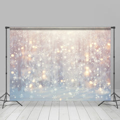 Lofaris Bokeh Snoy Shiny Lovely Snowflake Winter Backdrop