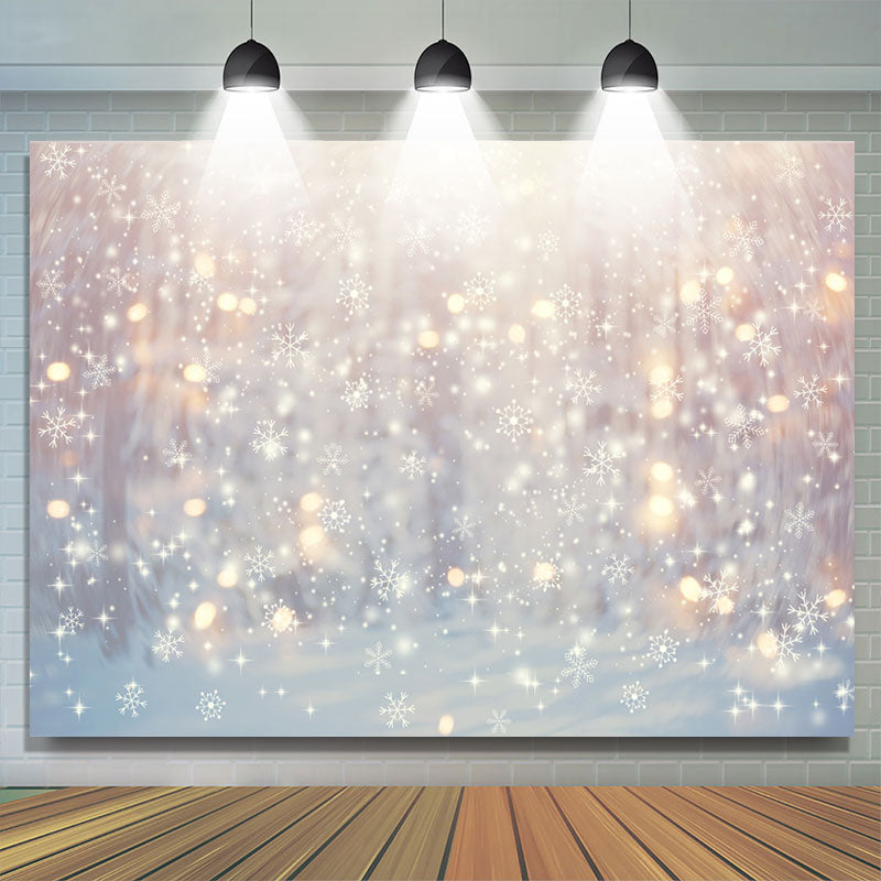 Lofaris Bokeh Snoy Shiny Lovely Snowflake Winter Backdrop