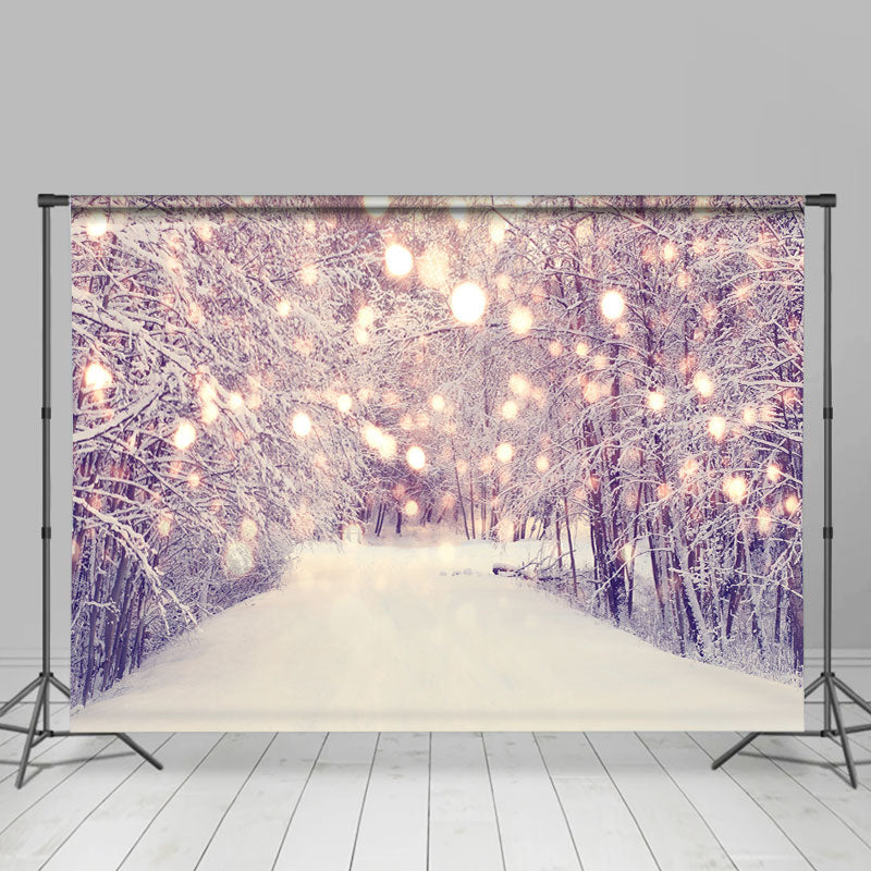 Lofaris Bokeh White Snowy Way In The Forest Winter Backdrop