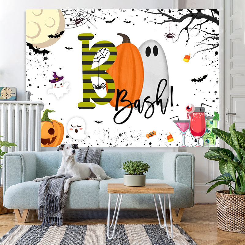 Lofaris Boo Bash! Pumpkin Cocktail Halloween theme Backdrop