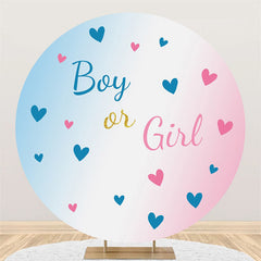 Lofaris Boy Or Girl Blue Pink Love Baby Shower Circle Backdrop
