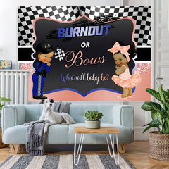 Lofaris Cute Burnout Bows Gender Reveal Party Backdrop
