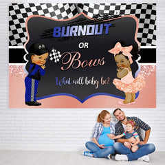 Lofaris Cute Burnout Bows Gender Reveal Party Backdrop