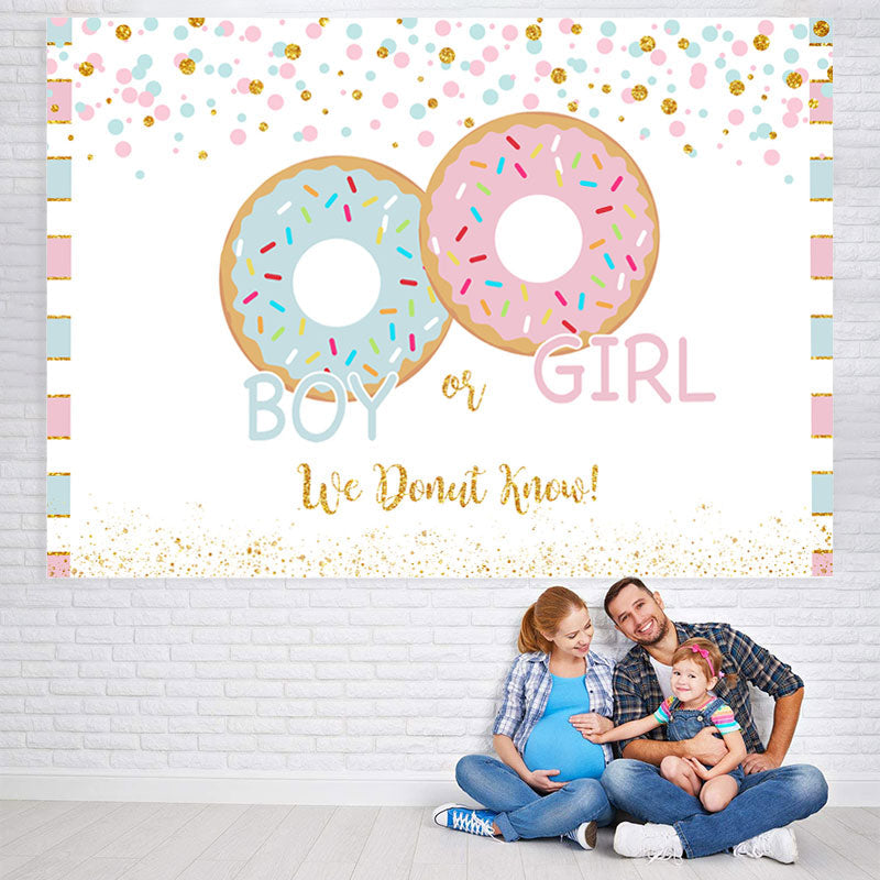 Lofaris Cute Donut Glitter Baby Shower Party Backdrop