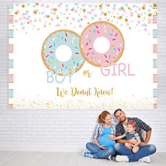 Lofaris Cute Donut Glitter Baby Shower Party Backdrop