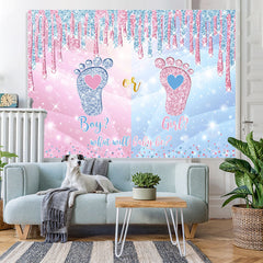 Lofaris Cute Pink and Blue Bokeh Baby Shower Backdrop