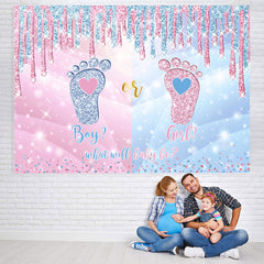 Lofaris Cute Pink and Blue Bokeh Baby Shower Backdrop