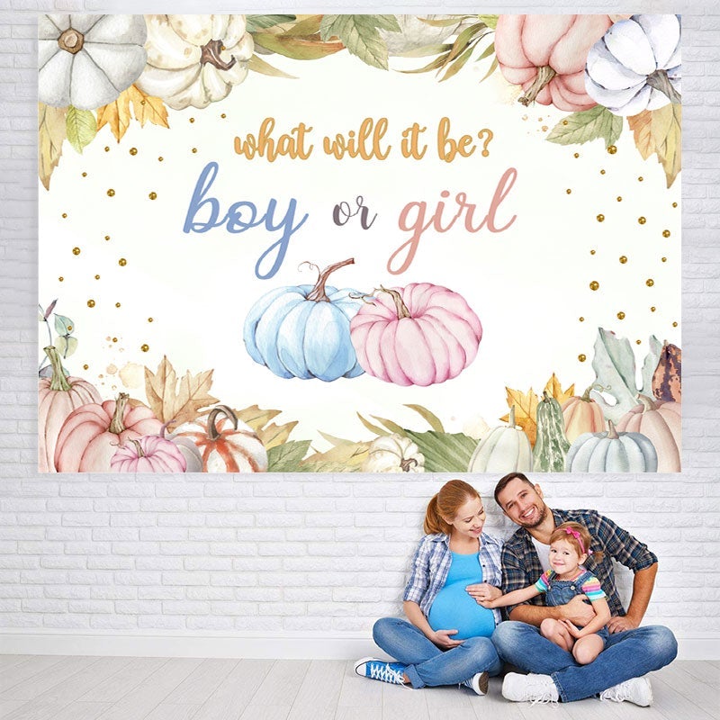 Lofaris Cute Pumpkin Photoshoot Backdrop for Baby Shower