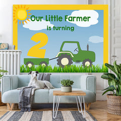 Lofaris Boys 2Nd Birthday Backdrop Farmer