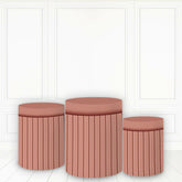 Lofaris Brick Red Cylinder Cover Printed Fabric Cake Table