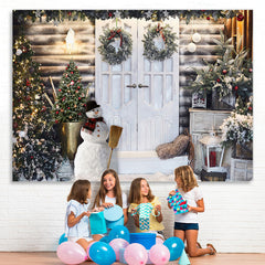 Lofaris Bright And White Christmas Trees Outside The Door