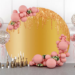 Glitter Golden Red Class 2023 Graduation Circle Backdrop