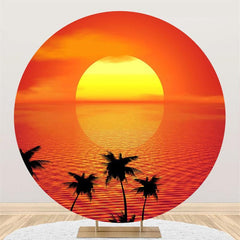 Silver Circle Oh Baby Bear Round Baby Shower Backdrops
