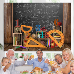 Lofaris Brown Wood And Blackboard Back To School Backdrops