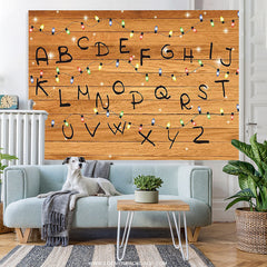 Lofaris Brown Wood And Colourful String Letter Birthday Backdrop