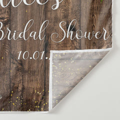 Lofaris Brown Wood Boots And Bubbly Bridal Shower Backdrop
