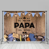 Lofaris Brown Wooden Blackboard And Papa Backdrop For Family