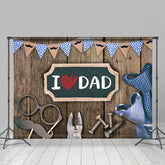 Lofaris Brown Wooden I Love Dad Happy Fathers Day Backdrop