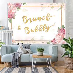 Lofaris Brunch and Bubbly Golden Pink Backdrop for Girl