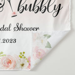 Lofaris Brunch And Bubbly Pink Floral Glitter Bridal Backdrop