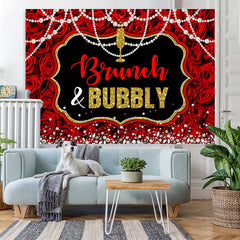 Lofaris Brunch and Bubbly Red Rose Gorgeous Tea Partybackdrop