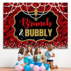 Lofaris Brunch and Bubbly Red Rose Gorgeous Tea Partybackdrop