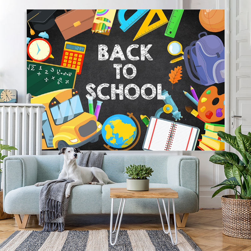 Lofaris Bus and student stationery Back to School Backdrop