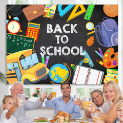 Lofaris Bus and student stationery Back to School Backdrop