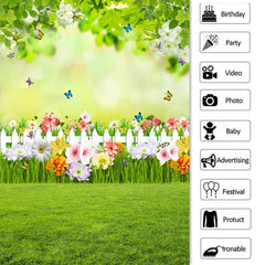 Lofaris Butterfly And Grassland Theme Baby Shower Backdrop