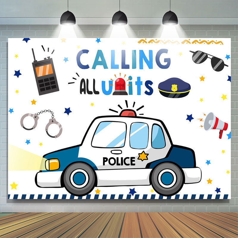 Lofaris Calling All Units Lovely Cartoon Birthday Backdrop
