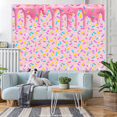 Lofaris Candyland Pink Dessert Colorful Happy Birthday Backdrop
