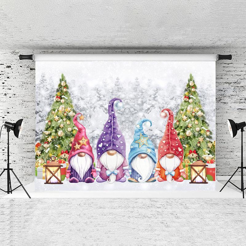 Lofaris Cartoon Christmas Rudolph Dolls Snow Backdrops