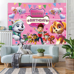 Lofaris Cartoon Dog Birthday Backdrop For Girls Room Decor