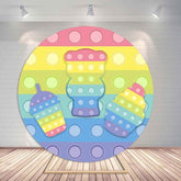 Lofaris Cartoon Pop It Fidget Toy Round Party Backdrops