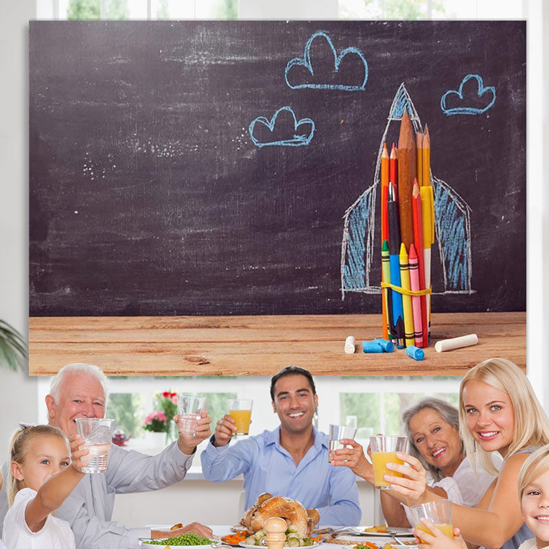Lofaris Chalkboard Photo Backdrop Back to School Pencils Chalk