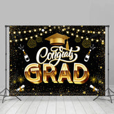 Lofaris Champagne Scroll Spark Congrats Grad Backdrop