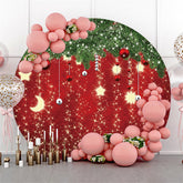 Lofaris Christmas Balls With Lights Circle Holiday Backdrop