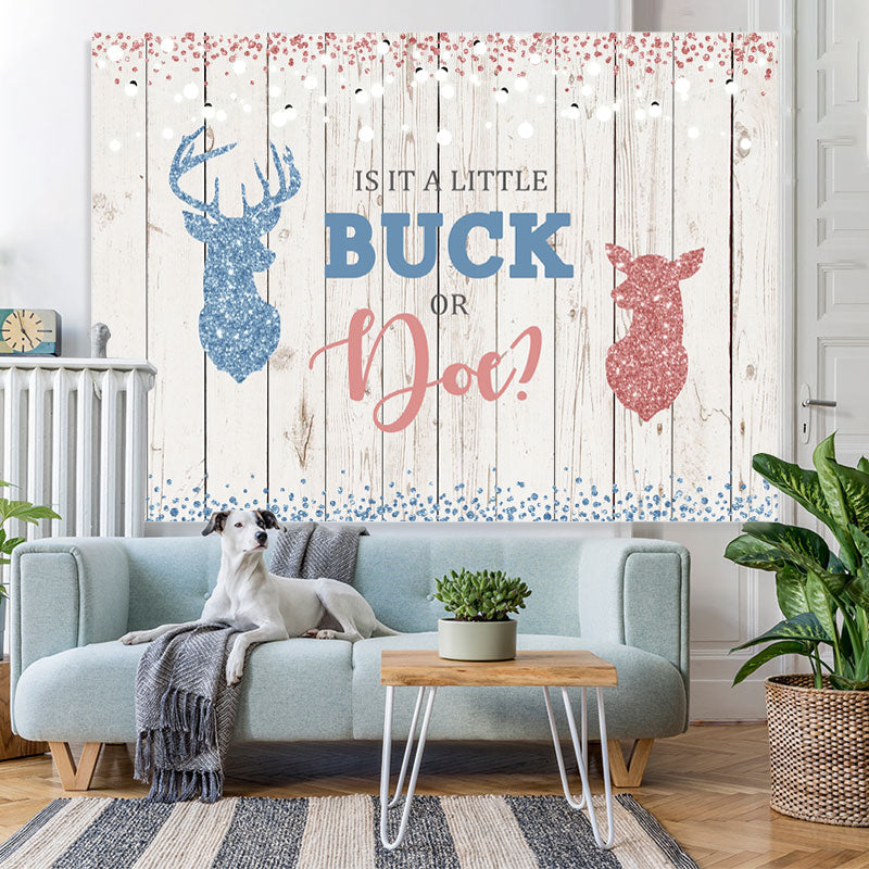 Lofaris Christmas Cute Pink Animal Wooden Backdrops for Photoshoot