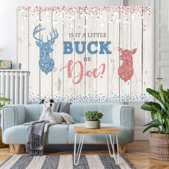 Lofaris Christmas Cute Pink Animal Wooden Backdrops for Photoshoot