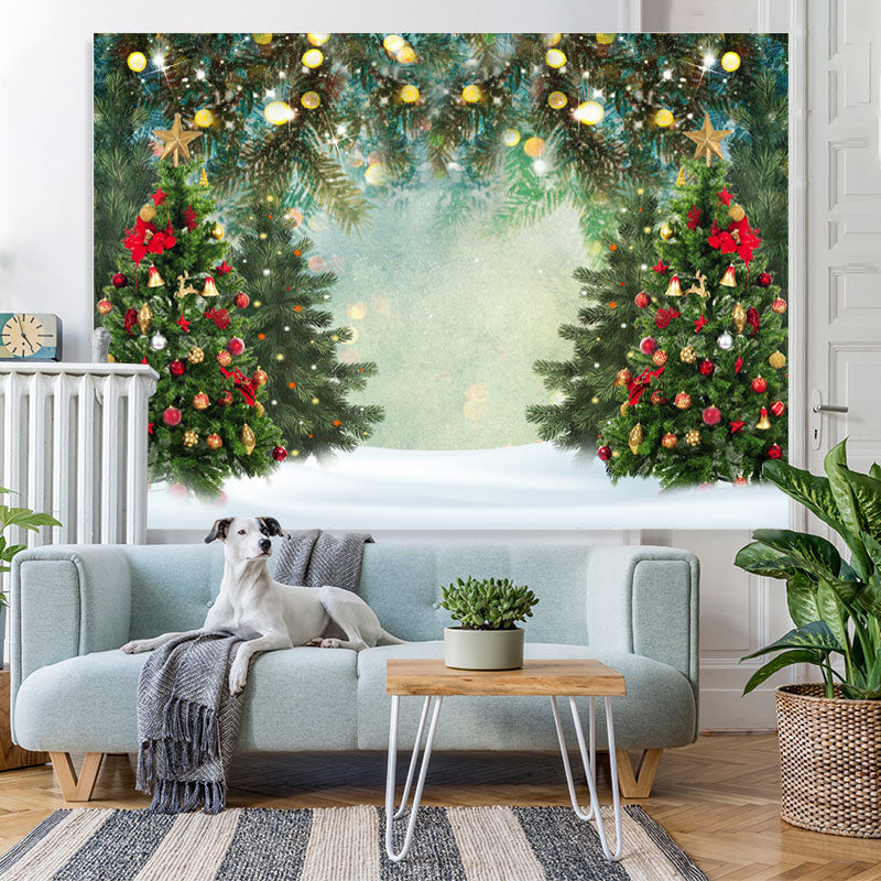 Lofaris Christmas Tree and Glitter Light Backdrop for