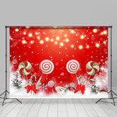 Lofaris Christmas Tree Candy Red Bokeh Backdrop for Party