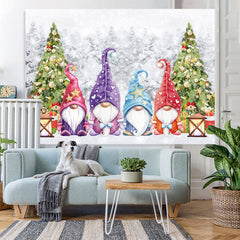 Lofaris Christmas Tree Colored Santa Claus Backdrop