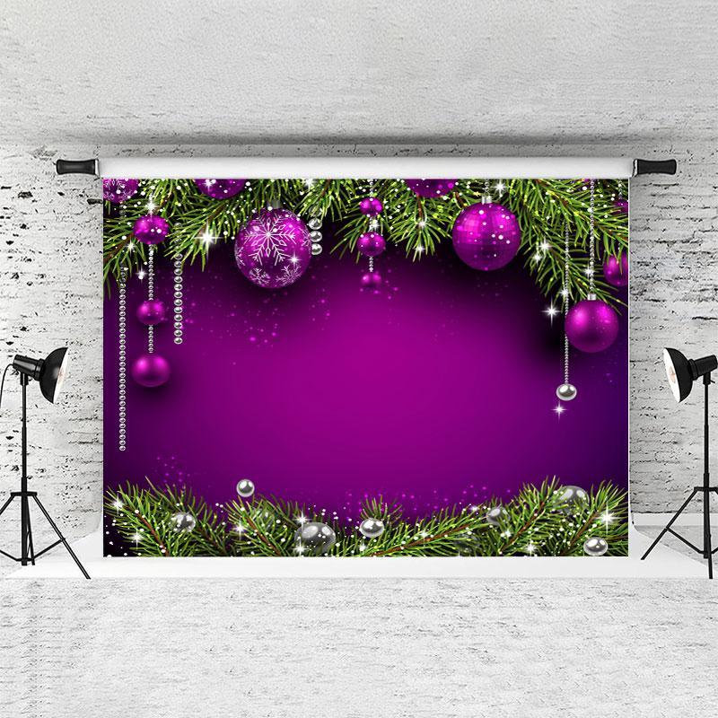 Lofaris Christmas Tree Decoration Balls Glitter Photo Backdrops