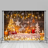 Lofaris Christmas Tree In Light With Deer And Gifts Backdrop For Party