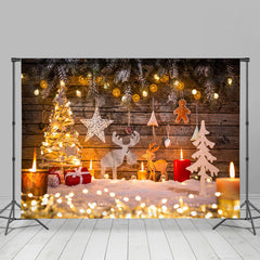 Lofaris Christmas Tree In Light With Deer And Gifts Backdrop For Party