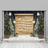 Lofaris Christmas Tree Snow Night Lights Merry Backdrop