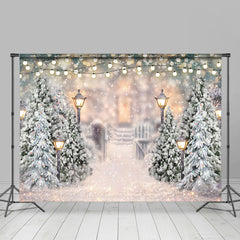 Lofaris Christmas Tree Snowflake Glitter Lights Winter Backdrop