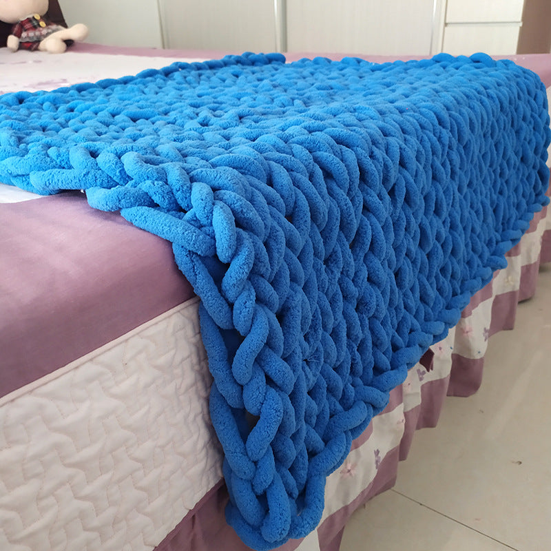 Lofaris Chunky Knit Blanket Soft Chenille Yarn Throw for Bed