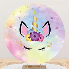Lofaris Circle Bokeh Dream Sky Unicorn Birthday Backdrop Banner