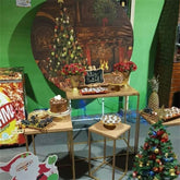 Lofaris Circle Brown Wall And Christmas Tree Backdrop For Party